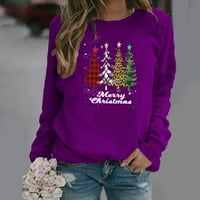 Najbolje žene Božićna bluza Slatka elk ispis pulover casual majica s dugim rukavima majice patchwork