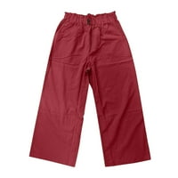 Plus veličine hlače za žene modne pune boje pamučne fla elastične duge hlače na plaži pantalone za slobodno vrijeme