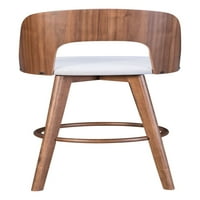 Bar stolica za stolice Barstool, set od 2, tkanina, drvo, orah, siva siva, bar kuhinja pab kafe bistro