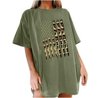 Ženska plus veličine $ $ ženska modna casual tiskara O-izrez Labavi majica kratkih rukava pulover vrhove