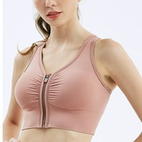 Majica grudnjaci za žene Sportski grudnjak Joga Sports Zip Up Racerback Pink XL