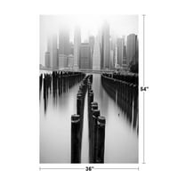 New York City Donja Manhattan Jutro Crno-bijelo fotografija Art Print Cool Ogroman veliki divovski poster
