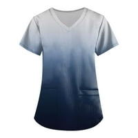 Ženski vrhovi okrugli izrez labavi bluza Grafički grafički printira Ženske majice Skraćeno rukav Ljeto crno m