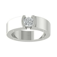 Araiya Sterling Silver Diamond Solitaire prsten za bend, veličina 8.5