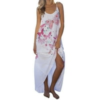 Ženska ljetna casual okrugla bez rukava od Split Split Labava haljina na plaži Dugi Bohemian Maxi haljina