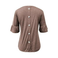 Koaiezne ženske jednodnevne kratkih rukava s kratkim rukavom rukavom majicom pune boje TOP THSHIRT bluze