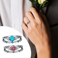 Xinqinghao prstenovi za žene modni umetnuti zeleni cirkonski prsten dame prsten nakit angažman set prsten a