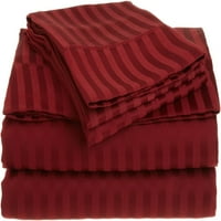 Broj nit Egipatski pamuk 4-komadni lim za krevet postavljen duboka džepna veličina pune boje burgundija