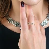 Veliki prsten debeli prstenovi za teen djevojke moderno i otvaranje slova s ​​dijamantnim prstenom dame