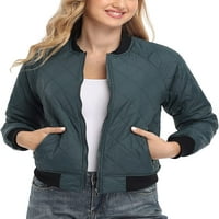 Dilgul ženska jakna s dugim rukavima Zip up topla bomber pakirana jakna podstavljena odjeća s džepovima