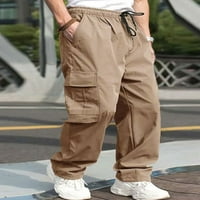 Muške hlače sa labavim teretom, šaka za crtanje od punog boja ravne pantalone za noge Ležerne radne