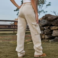 Pyju ženske teretne pantalone sa džepovima Jeseni premijer, na otvorenom Ležerne prilike Camo Vojne pantalone Lagane radne hlače s niskim strukom Y2K hlače
