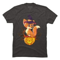 Slatka vještica za sa Jack o lampionima Halloween majica Muški ugljen Heather Siva grafički tee - Dizajn