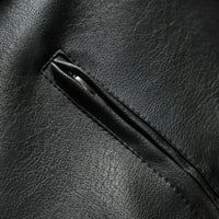 DXhmoneyh kožne jakne za muškarce postolje ovratnik klasična kožna jakna motocikl zip-up lagana fau