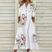 Ersazi Moda Žene Ležerne prilike Slatka V-izrez Tiskanje Ljeto kratkih rukava Dress Haljine Haljine