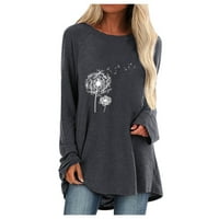 Košulje dugih rukava za žene Žene Topso izrez Daily Casual Top Majice za žene Sivi + SAD 8