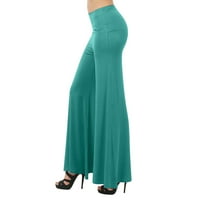 Voncos ženske hlače Ležerne prilike - labavo široke noge Solidne modne pantalone za žene zelene veličine