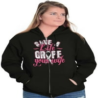 Sačuvaj životnu grožđu Vaša supruga Pink zip hoodie dukserice Žene Brisco Marke