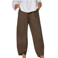 Ženske hlače na širokoj nozi Hlače Solidačna elastična struka Pravo salonske pantalone Ležerne prilike