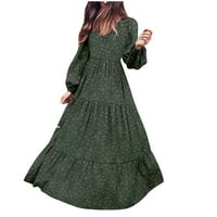 Frostluinaine haljine za žene Kuće haljine Žene modne casual šifon zaštita V-izrez Veliki privjesak