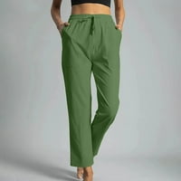 Yuwull Womens Dukset s džepovima Plus size Ženske hlače za ženske hlače modne ležerne čvrste elastične