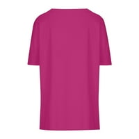 Ženska ljetna majica casual okruglica na vrhu vrata labava udobna bluza s kratkim rukavima XL