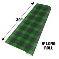 Plairani zeleni sivi sivi uzorak Premium roll poklon za omotavanje papira