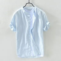 Muška majica Cleance Plus size Baggy pamučni posteljina Čvrsta kratkih rukava retro T majice za bluzu