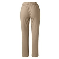 Ženske hlače Trendy Solid Casual Baggy Elastična struka široka noga sa džepom
