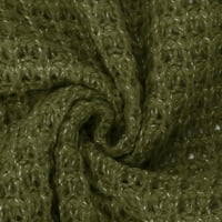 Dukseri za žene Trendy pletenje džemperi dugih rukava Tracking Solid Boja rukava Duks Cardigans Vojska Zelena veličina M