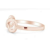 Okrugli rez bijeli prirodni dijamantski accent Infinity Angažman prsten u 14K ružičastog zlata preko