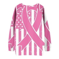Usmixi prodajna duks za žene Fight Dukseri raka dojke plus veličina modne labave dame ružičaste pulover