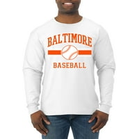 Wild Bobby Grad Baltimore bejzbol Fantasy Fan Sports Muška majica dugih rukava, Bijela, XX-velika