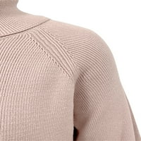 Žene Knit Turtleneck džemper casual labavo solidne boje dugih rukava pulover pletive na vrhu Streetwear