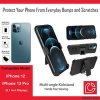 Capsule Case kompatibilan s iPhone Pro [Zaštita od vojne ocjene udarca otporna na udarcu Chickstand