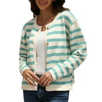 Ženski kardigan trendy prugasti veliki pleteni jednokratni džemperi