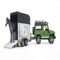 Bruder igračke Land Rover Defender vagon sa prikolicom i konjem