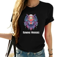 Roaming Warriors Wolf Lover Poklon Ženska grafička majica sa jedinstvenim dizajnom - Modni i udobni