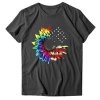 Dnevna majica za neovisnost Ženska američka zastava Majica Neovisnosti Dan Nezavisnosti Grafički labavi