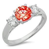 1.5ct okrugli rez Crveni simulirani dijamant 18k bijeli zlatni godišnjica Angažman kamena prstena veličine 6,5