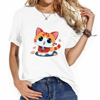 Slatka mačka igrati crtani slatka ženska majica za zabavu za zabavu za kraljicu zabave - savršen poklon