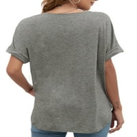 Majica Rejlun za žene Čvrsta boja kratkih rukava majica modna tunika bluza labava plaža ljetne vrhove