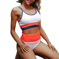 Ženska ljetna dvodijelna splitska kupaći kostim s visokim strukom koji odgovara kupaćem kostimu bikinija