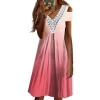 Gotyou haljine ženske čipke imitacija kratkih rukava pamuk ružičaste m