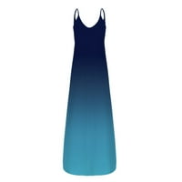 Follure Maxi haljine za žene gradijentne bez rukava V-izrez Maxi haljina casual sandress plaža dugi dres cvjetni ispis