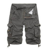Muškarci Ležerni na otvorenom Teretna kratke hlače s ravnim prednjim vježbama sa džepom, S-5XL