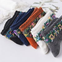 Yinguo ženske čarape za ženske jacquard gove žene za održavanje toplog čarapa lagane pamučne čarape
