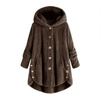 Yinmgmhj Cardigan džemperi za žene plus kardigan veličine Ženska vuna kaput jakna kapuljača sa kapuljačom
