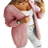 Paille dame pleteni džemperi otvoreni su prednji kardigan džemper od pune boje odjeća labava dnevna