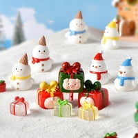 Božićni poklon Bo FIGURINE Lijep Xmas Snowman Micro Pejzaž ukras minijaturne igračke za zabavu Crnu